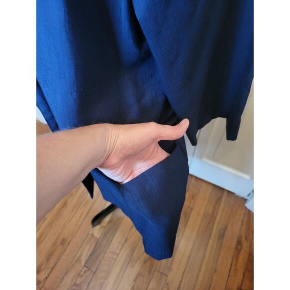 Vintage 80s Navy Oversized Single Button Blazer Alice Stuart XL Preppy Nautical - Picture 5 of 9